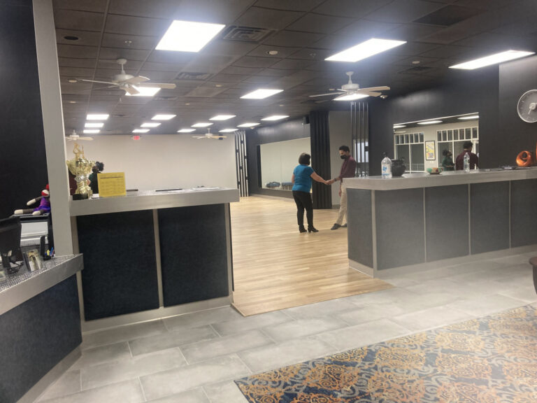 View of the dance studio from the front desk at Arthur Murray in Princeton, NJ.