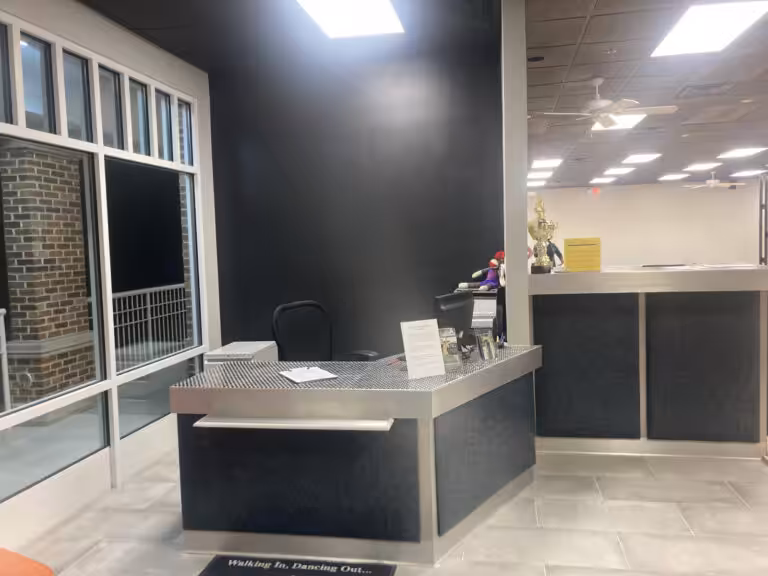 Front desk at the Arthur Murray dance studio in Princeton, NJ.