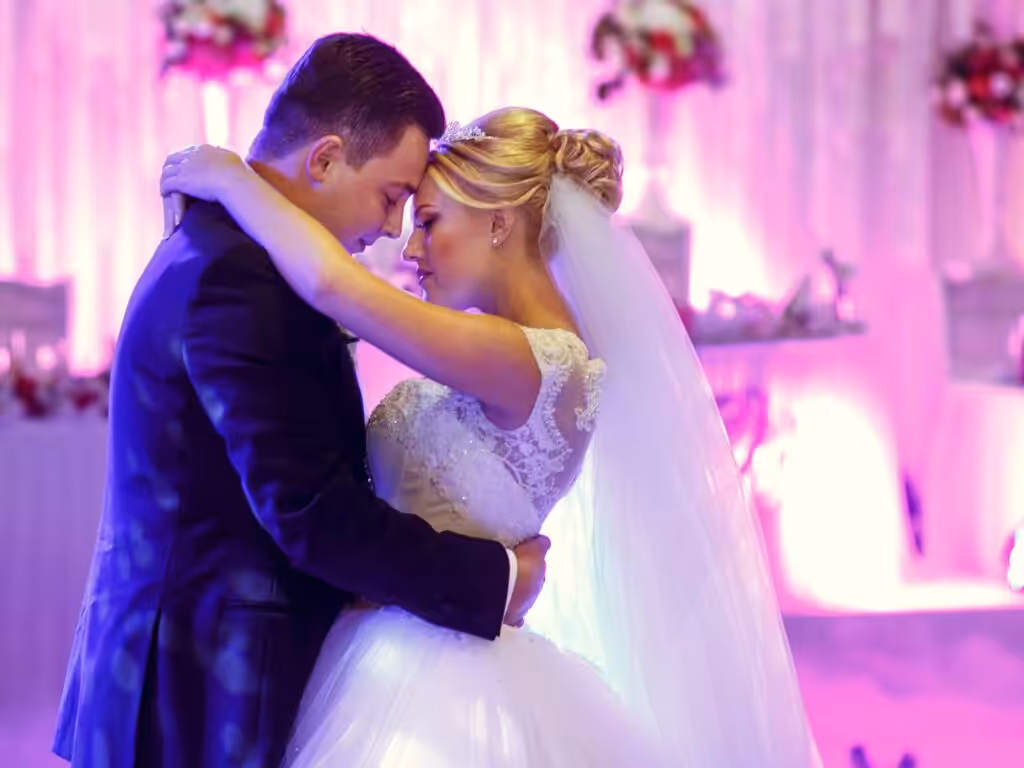 Bride and groom sharing a dance